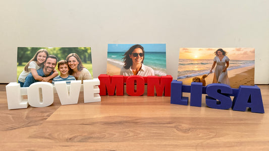3D-Fotohalter in Namenform