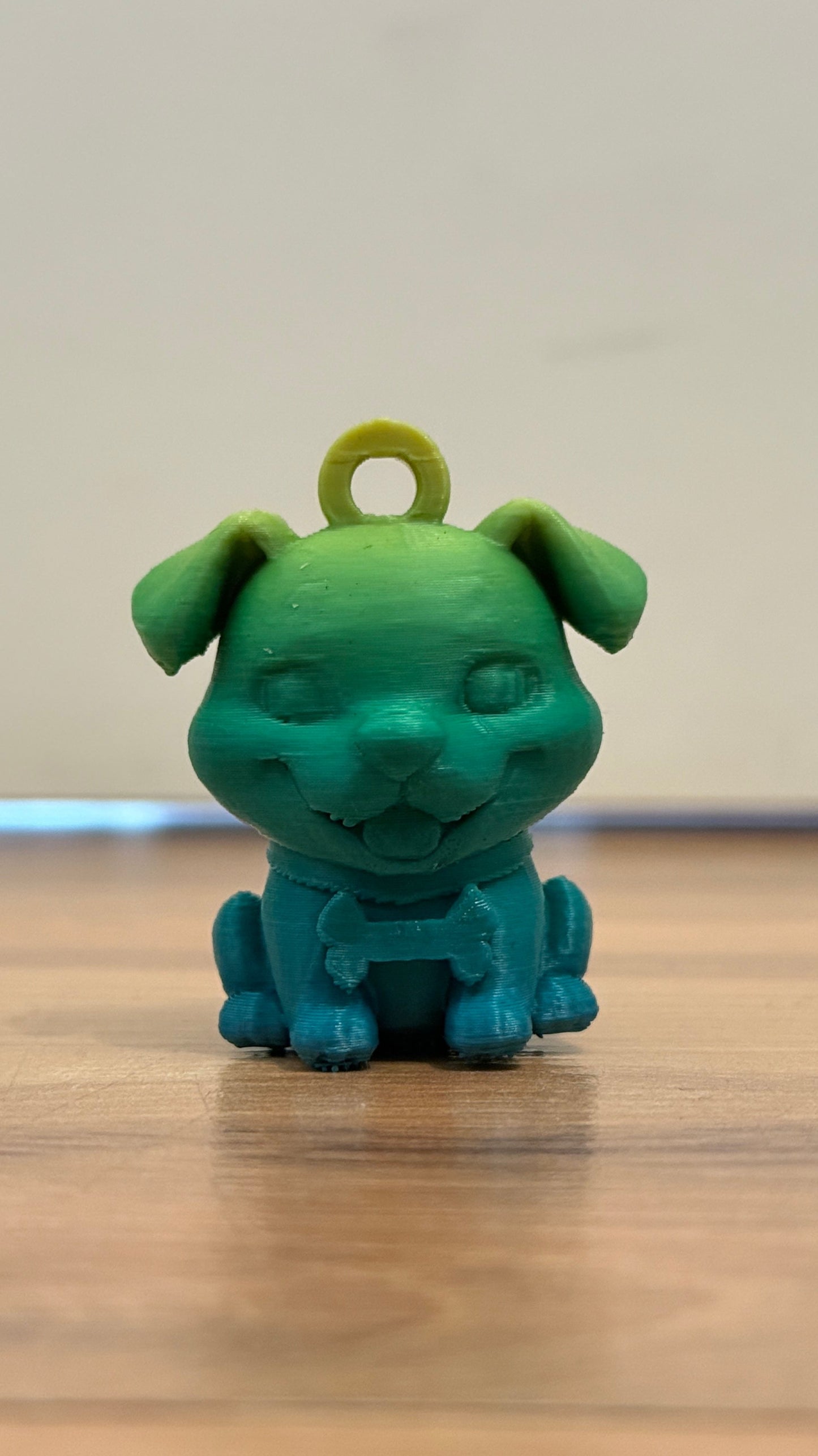 Bunter Tier-Schlüsselanhänger mit Regenbogenverlauf