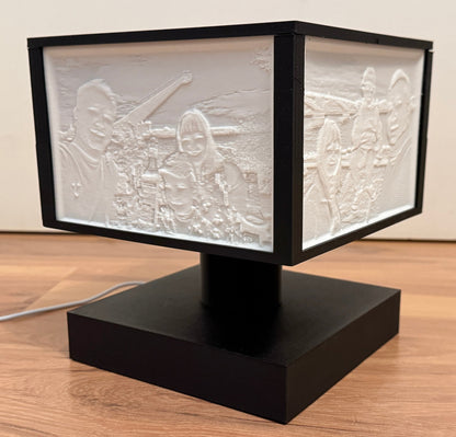 Lithophane Lampe mit 4 Bildern