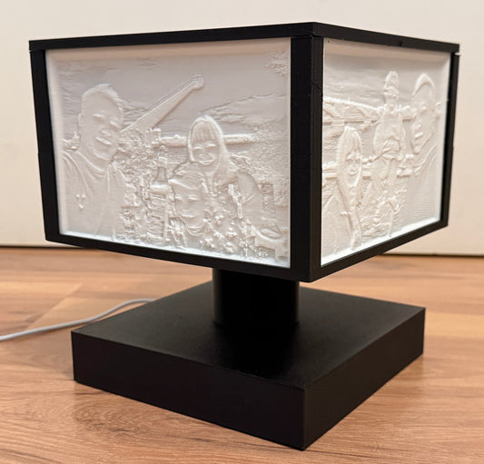 Lithophane Lampe mit 4 Bildern