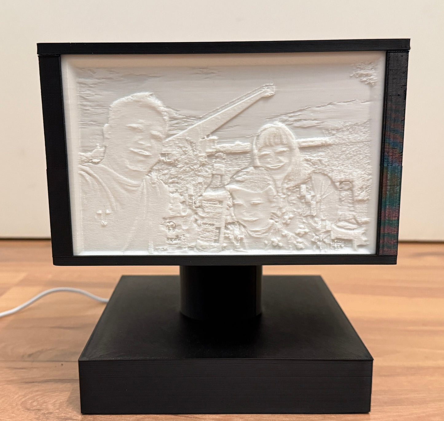 Lithophane Lampe mit 4 Bildern