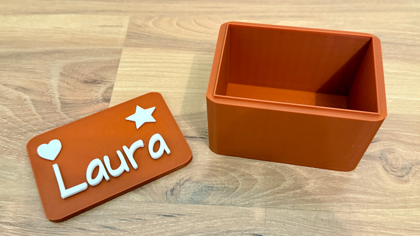 Personalisierte Aufbewahrungsbox aus dem 3D-Drucker