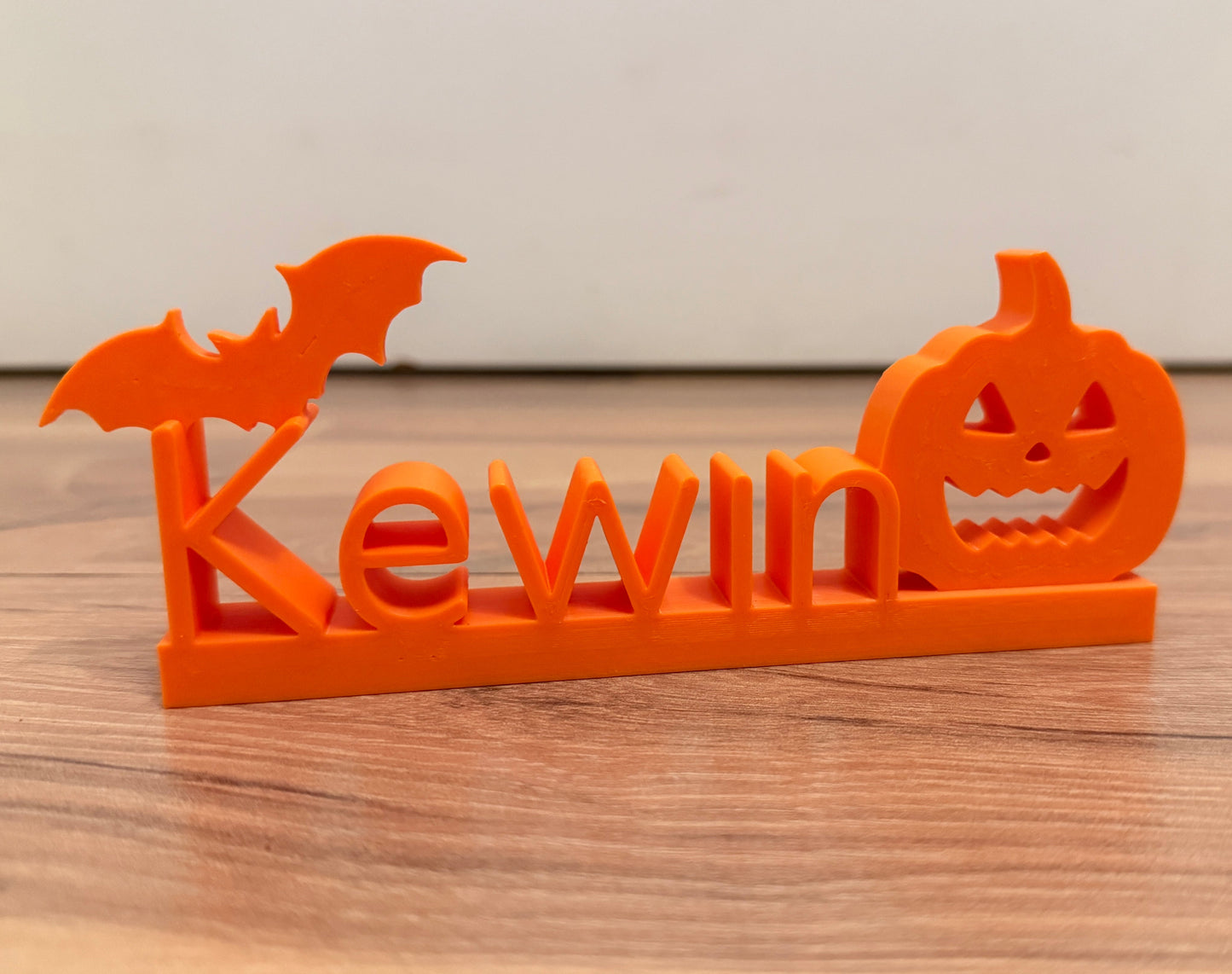 Namensschild mit Kürbis & Fledermaus