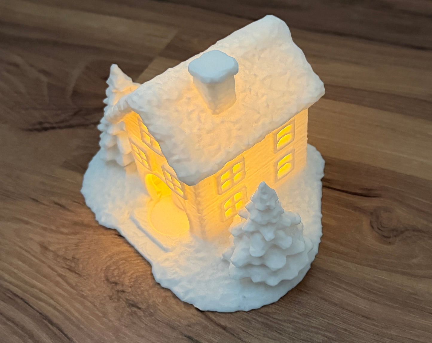 Winterliches Lichthaus – 3D-gedruckte Deko mit LED-Teelicht