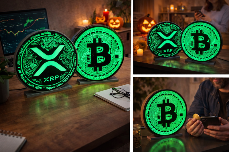 Krypto RGB Lampe – Stylisches Nachtlicht für Krypto-Fans