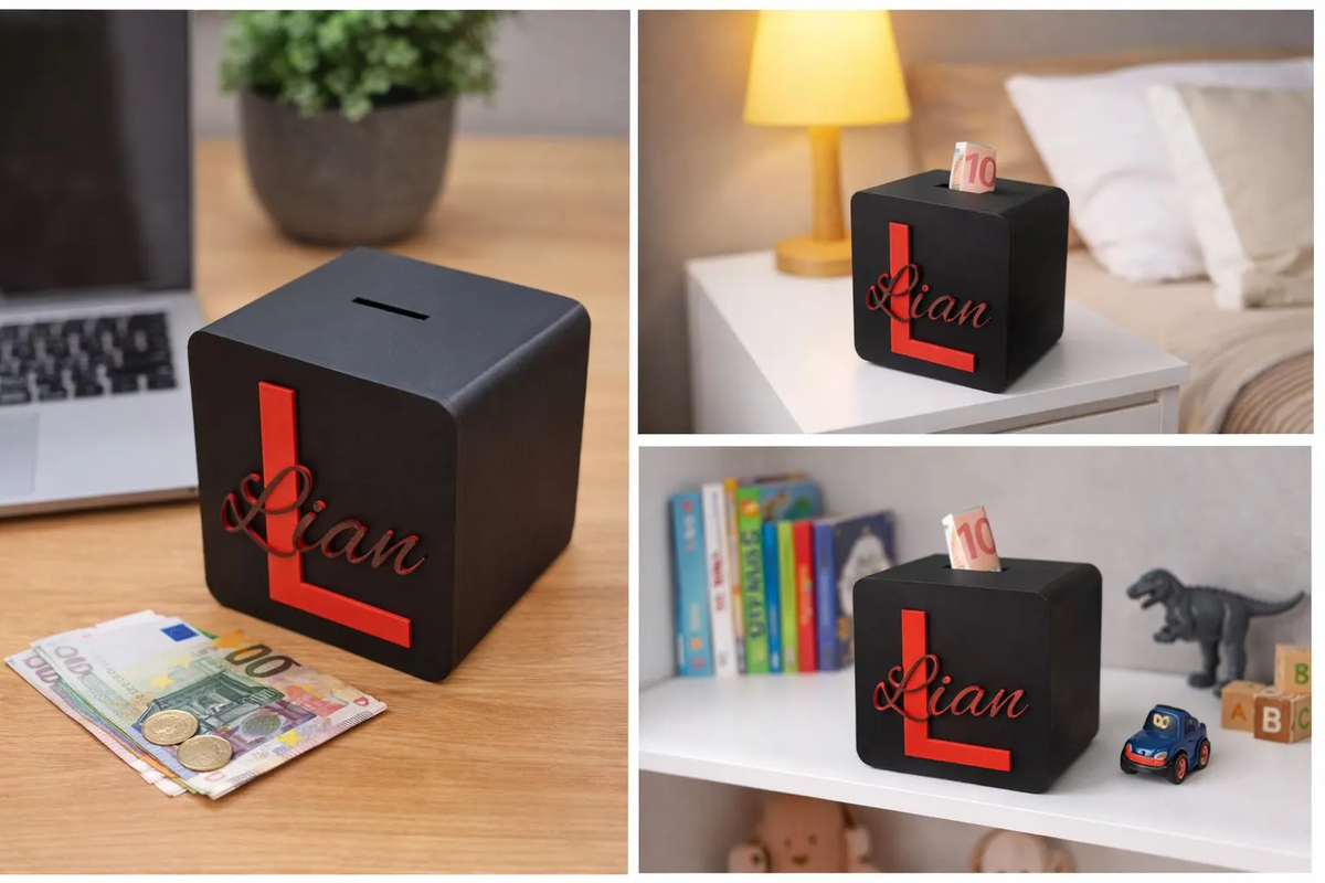 Personalisierter Sparwürfel aus dem 3D-Drucker