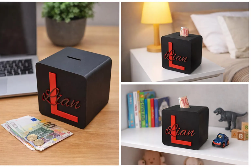 Personalisierter Sparwürfel aus dem 3D-Drucker