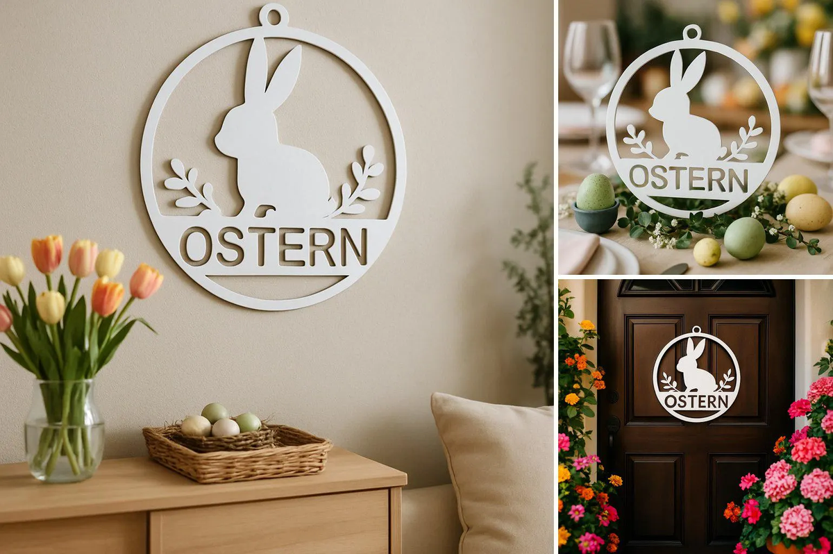Dekorativer Osteranhänger mit Hasenmotiv