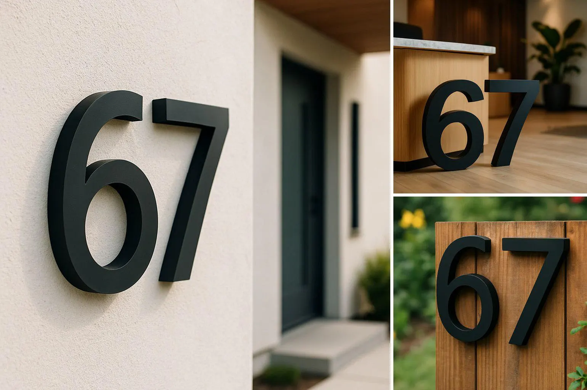 Moderne Hausnummern im minimalistischen Design