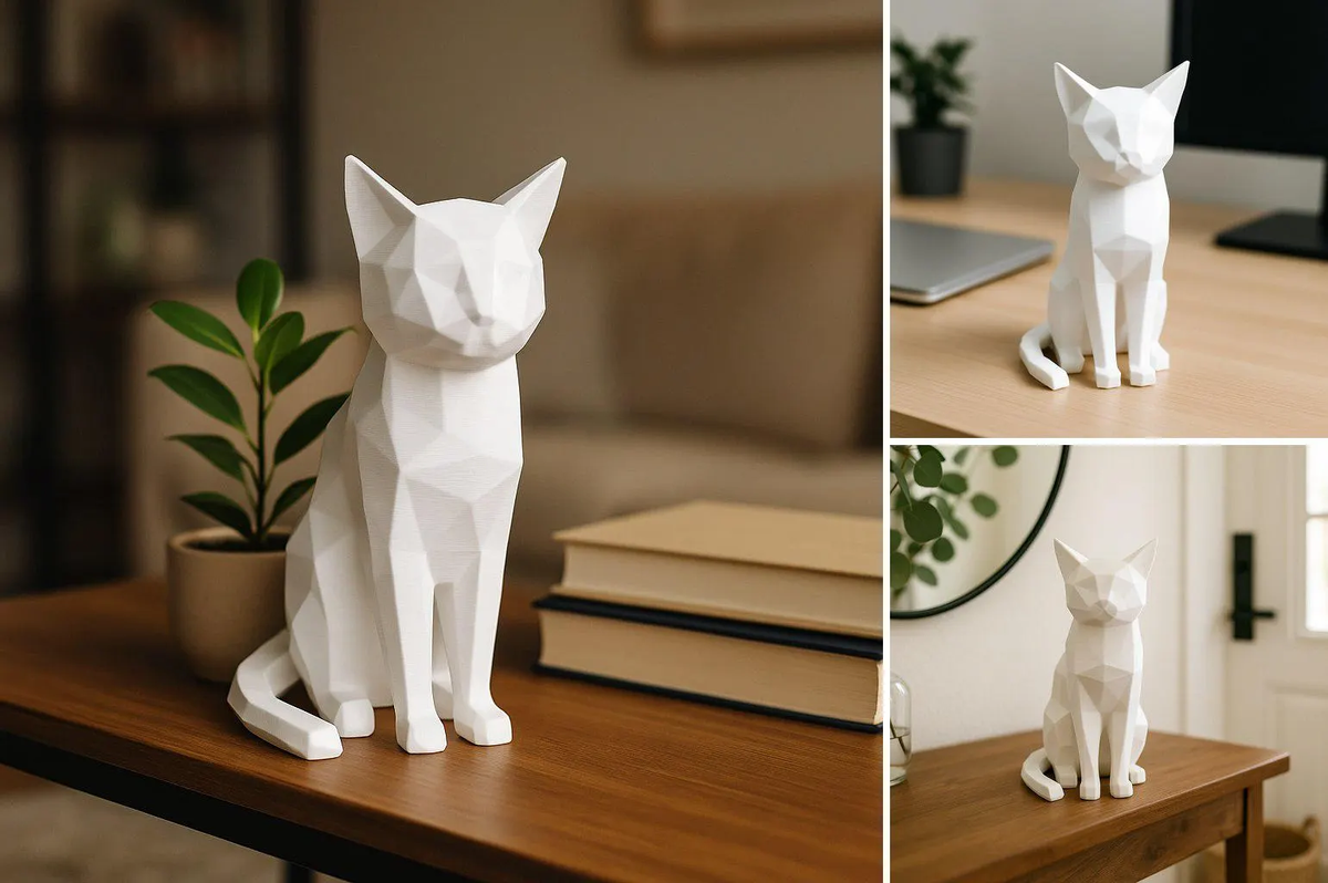 Moderne Katzenfigur aus Kunststoff