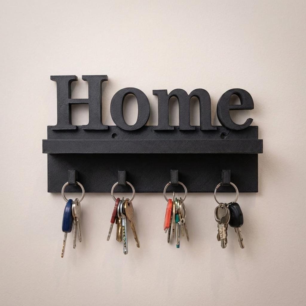 Schlüsselbrett 3D Druck | Schlüsselaufhänger Wand HOME | Schlüsselleiste Flur Deko | Schlüsselhalter Wand Geschenk Einzug