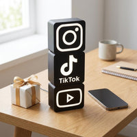Social Media Lampe 3D Druck | TikTok Instagram Lampe | LED Deko Schreibtisch | Influencer Geschenk Streamer Setup
