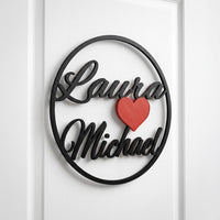 Türschild Paar personalisiert 3D Druck | Namensschild zwei Namen Herz | Hochzeit Einzug Geschenk | Tür Deko Liebe Pärchen