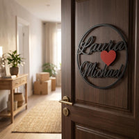 Türschild Paar personalisiert 3D Druck | Namensschild zwei Namen Herz | Hochzeit Einzug Geschenk | Tür Deko Liebe Pärchen