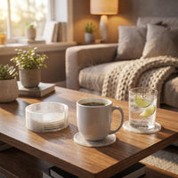 Untersetzer 3D Druck Set | Glasuntersetzer Modern Design | Getränke Untersetzer | Tisch Deko Küche Geschenk Coaster | 12 Farben