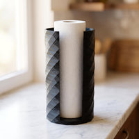 Küchenrollenhalter 3D Druck stehend, Papierrollenhalter Twist Design, moderne Küchen Deko, Küchenrollen Ständer, Farbe wählbar