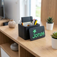 Aufbewahrungsbox personalisiert 3D Druck | Box mit Namen Deko | Stapelbare Aufbewahrung | Personalisierte Box Geschenk Organizer