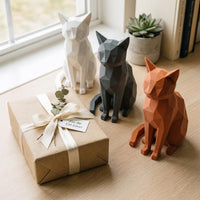 Katzen Figur 3D Druck | Moderne Katze Deko | Minimalistische Katzen Skulptur | Katzenliebhaber Geschenk Wohndeko Regal