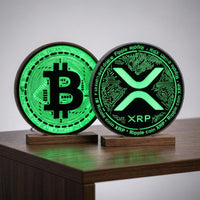 Krypto Lampe RGB 3D Druck | Bitcoin Ethereum Deko | LED Krypto Schild | Krypto Geschenk Trader Setup Deko