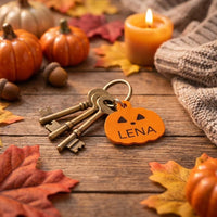 Kürbis Schlüsselanhänger 3D Druck | Halloween Anhänger mit Namen | Herbst Schlüsselanhänger | Kürbis Geschenk personalisiert