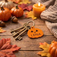 Kürbis Schlüsselanhänger 3D Druck | Halloween Anhänger mit Namen | Herbst Schlüsselanhänger | Kürbis Geschenk personalisiert