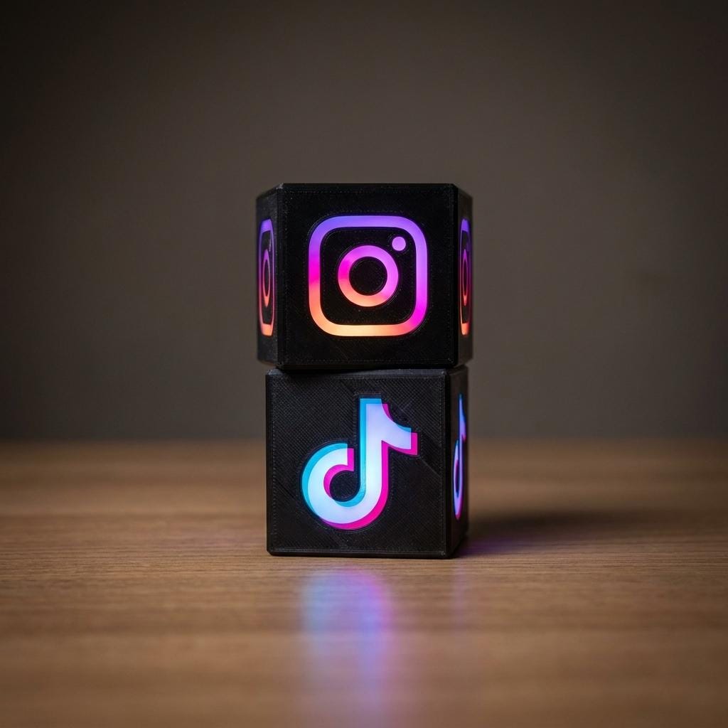 Social Media Lampe 3D Druck | TikTok Instagram Lampe | LED Deko Schreibtisch | Influencer Geschenk Streamer Setup