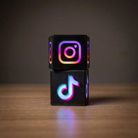 Social Media Lampe 3D Druck | TikTok Instagram Lampe | LED Deko Schreibtisch | Influencer Geschenk Streamer Setup