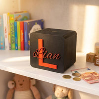 Spardose personalisiert 3D Druck | Sparwürfel mit Namen | Geld Geschenk Box | Personalisierte Spardose Deko Geschenk