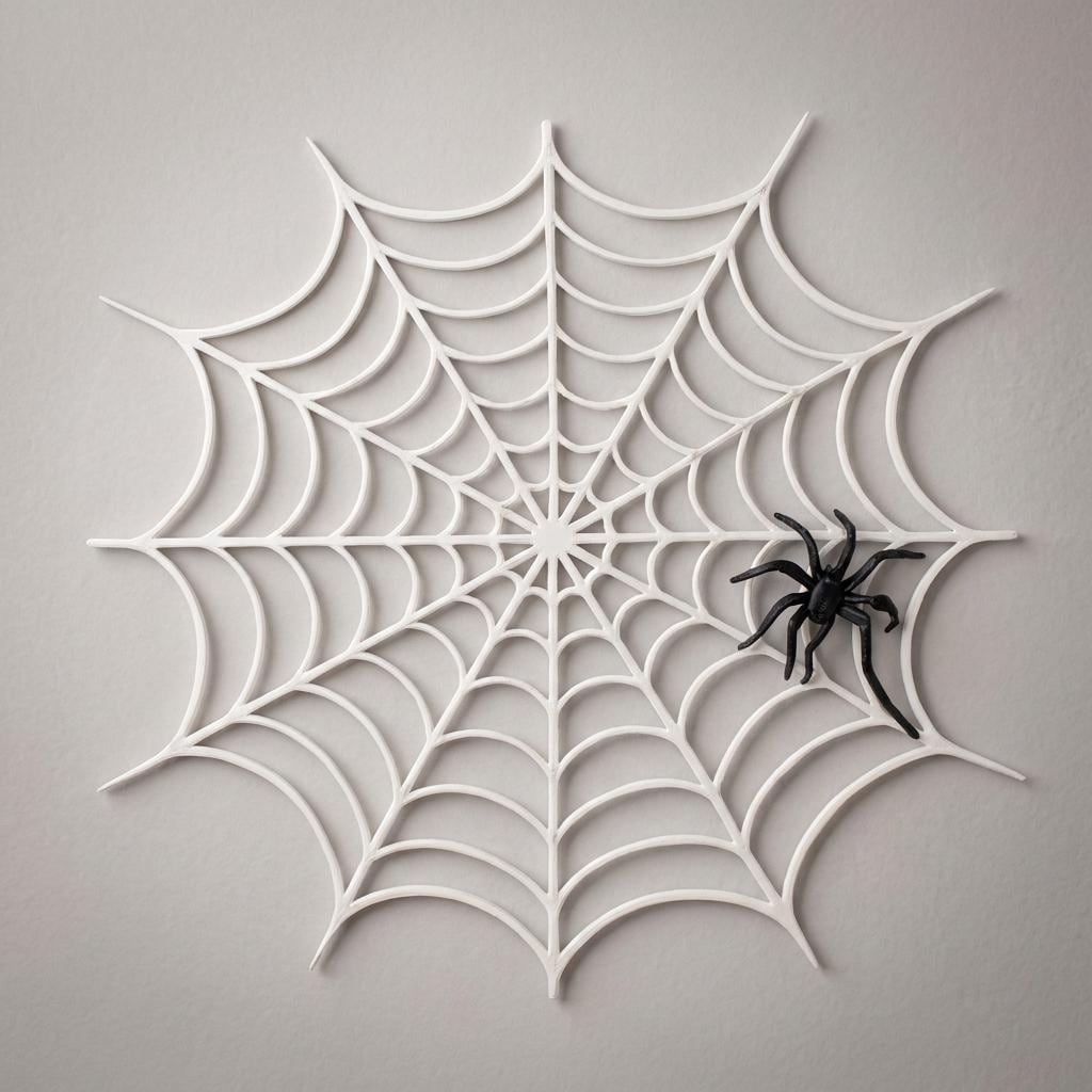Spinnennetz Halloween Deko 3D Druck | Wanddeko Spinne | Fensterdeko Halloween | Gruseldeko Spinne Netz