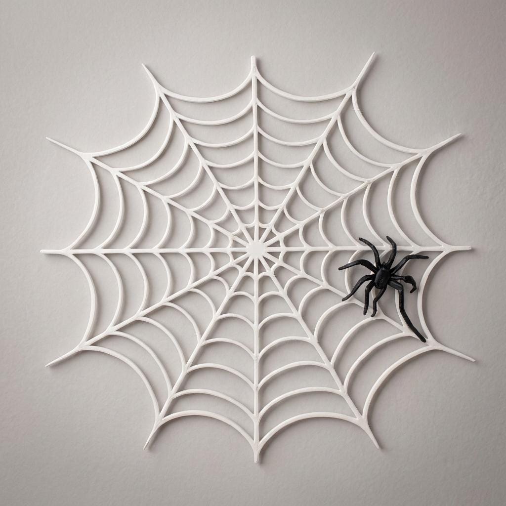 Spinnennetz Halloween Deko 3D Druck | Wanddeko Spinne | Fensterdeko Halloween | Gruseldeko Spinne Netz