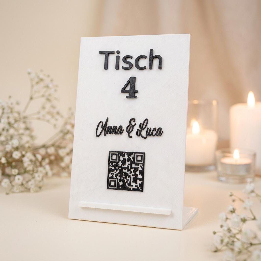 Tischaufsteller 3D Druck | Kartenhalter Fotohalter | Schild & Menü Halter | Platzkarten Aufsteller Deko Display