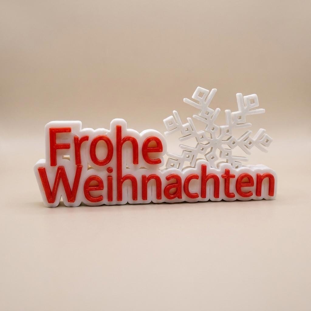 Frohe Weihnachten Schild 3D Druck | Weihnachtsdeko Schriftzug | Weihnachten Tischdeko | Advent Deko Geschenk festlich