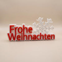 Frohe Weihnachten Schild 3D Druck | Weihnachtsdeko Schriftzug | Weihnachten Tischdeko | Advent Deko Geschenk festlich