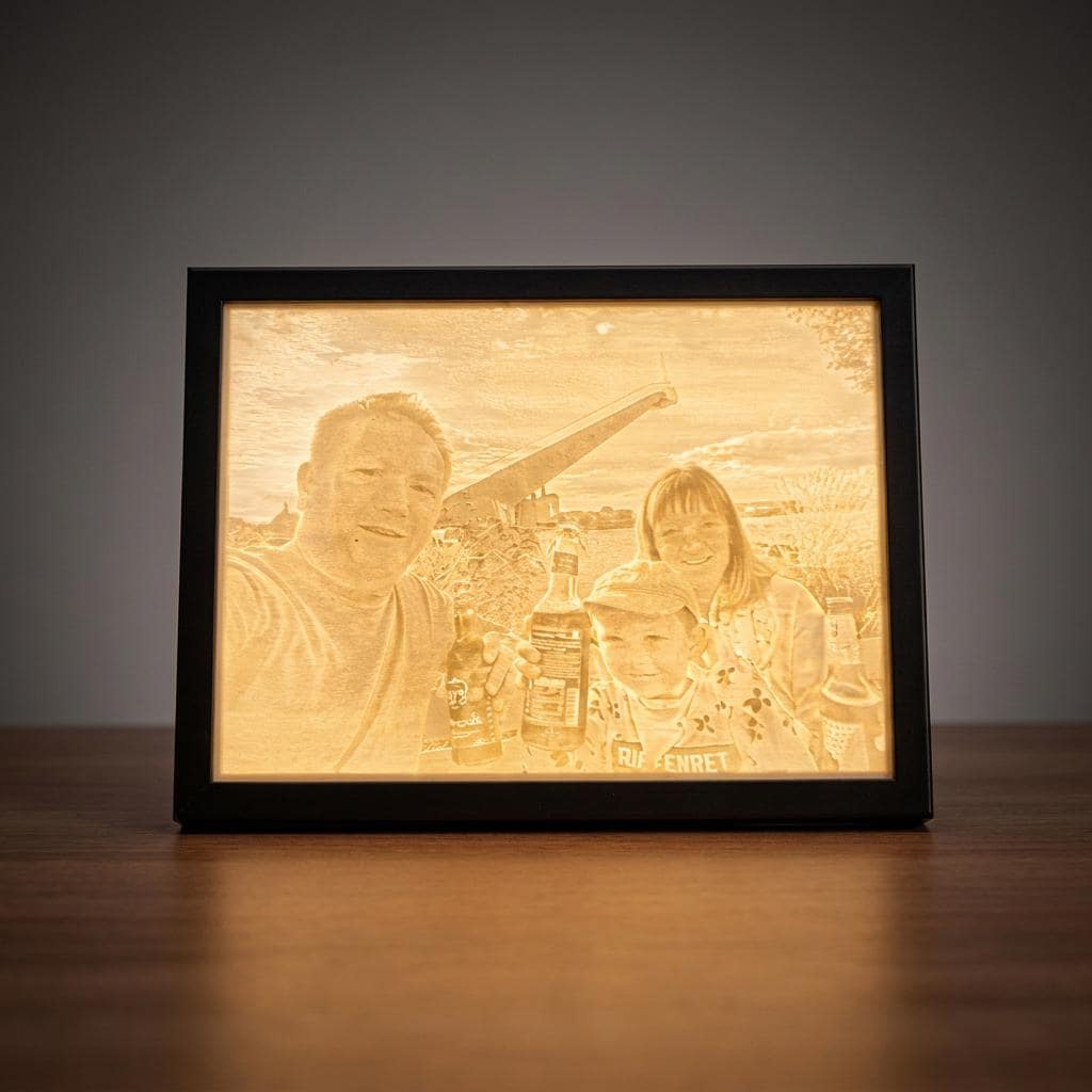 Lithophane Bild mit Rahmen | Foto Lichtbild personalisiert | LED Foto Geschenk | Persönliches Bild 3D Druck | Erinnerung Geschenk