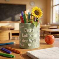 Geschenk für Lehrerin personalisiert, Stiftehalter mit Namen, Abschiedsgeschenk Grundschule, Danke Erzieherin Kindergarten, Schuljahresende
