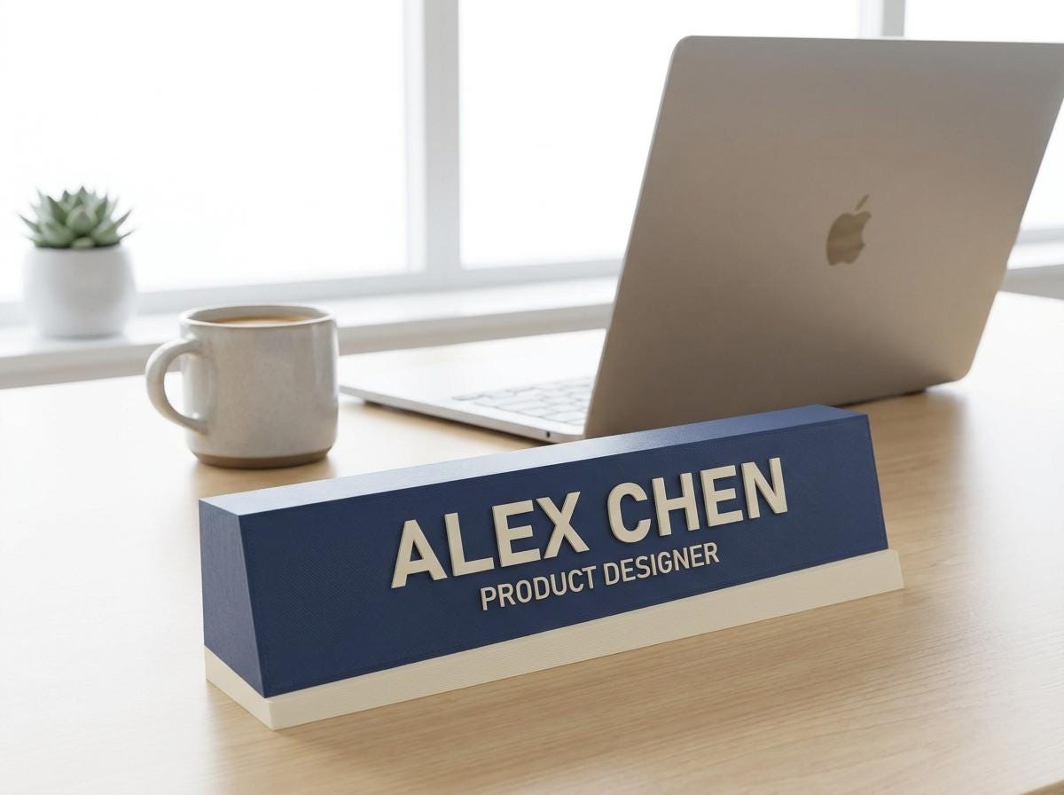 Namensschild Schreibtisch personalisiert | Büro Geschenk neuer Job Beförderung | Tischschild Name Jobtitel | Homeoffice Deko