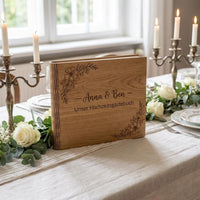 Hochzeits Gästebuch personalisiert mit Namen und Datum | Rustikales Gästebuch Hochzeit Verlobung | UV Druck Geschenk Brautpaar