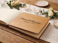 Hochzeits Gästebuch personalisiert mit Namen und Datum | Rustikales Gästebuch Hochzeit Verlobung | UV Druck Geschenk Brautpaar