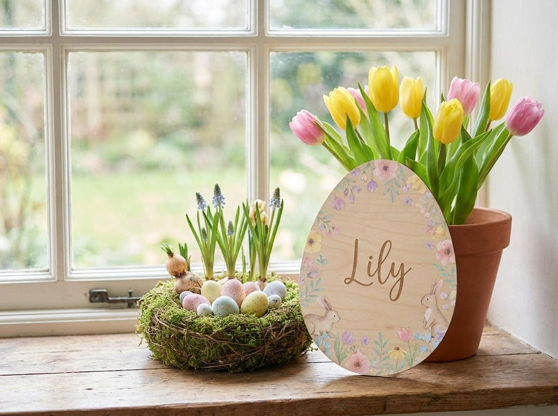 Osterei Namensschild personalisiert | Geschenk Kinder Ostern | Hase Küken 3D Druck | Osternest Deko Kinderzimmer Baby