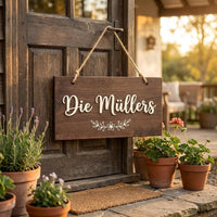 Türschild Familie personalisiert, Namensschild Haustür mit Nachname, Einzugsgeschenk, Geschenk Hochzeit Einzug Hausnummer