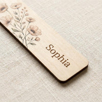 Lesezeichen personalisiert mit Name | 3D Druck Blumen Design | Geschenk Buchliebhaber Bücherwurm | Geburtstag Mitbringsel 3D Lesezeichen