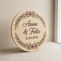 Partner Namensschild personalisiert rund | Jahrestag Geschenk Paar Seit Jahr | Valentinstag Hochzeit | 3D Druck
