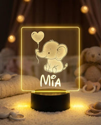 Personalisierte 3D LED Nachtlampe mit Name | Kinder Nachtlicht Einhorn Dino Stern | Geschenk Geburt Taufe | 16 Farben Fernbedienung