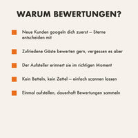 Google Bewertung Aufsteller QR Code personalisiert | Tischaufsteller Gastro Friseur Praxis | mehr Bewertungen sammeln | 3D Druck