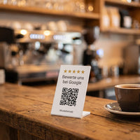 Google Bewertung Aufsteller QR Code personalisiert | Tischaufsteller Gastro Friseur Praxis | mehr Bewertungen sammeln | 3D Druck