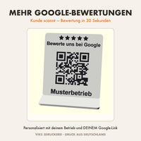 Google Bewertung Aufsteller QR Code personalisiert | Tischaufsteller Gastro Friseur Praxis | mehr Bewertungen sammeln | 3D Druck