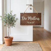 Türschild Familie personalisiert, Namensschild Haustür mit Nachname, Einzugsgeschenk, Geschenk Hochzeit Einzug Hausnummer – Bild 4
