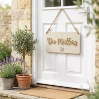 Türschild Familie personalisiert, Namensschild Haustür mit Nachname, Einzugsgeschenk, Geschenk Hochzeit Einzug Hausnummer – Bild 7