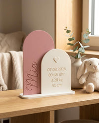 Baby Geburtsaufsteller Personalisiert Geburtstafel Name Datum Gewicht 3D Druck Geschenk Geburt – Bild 1