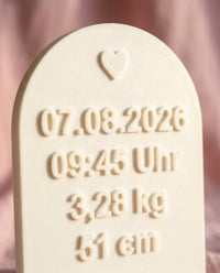 Baby Geburtsaufsteller Personalisiert Geburtstafel Name Datum Gewicht 3D Druck Geschenk Geburt – Bild 2